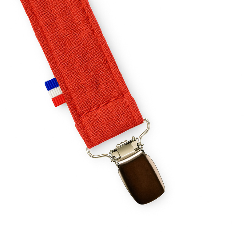 Attache Tétine en Coton Bio Fraise
