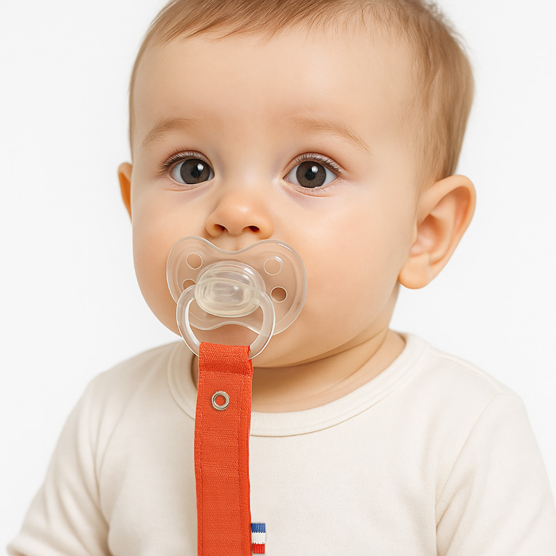 Attache Tétine en Coton Bio Fraise – Image 3