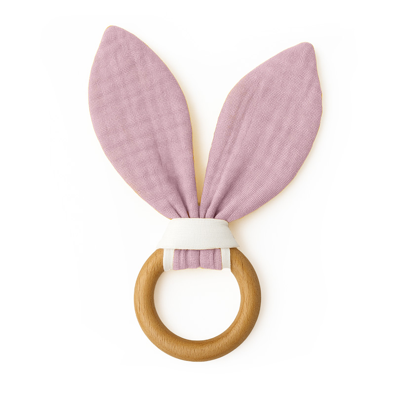 Anneau de Dentition en Coton Bio Rose
