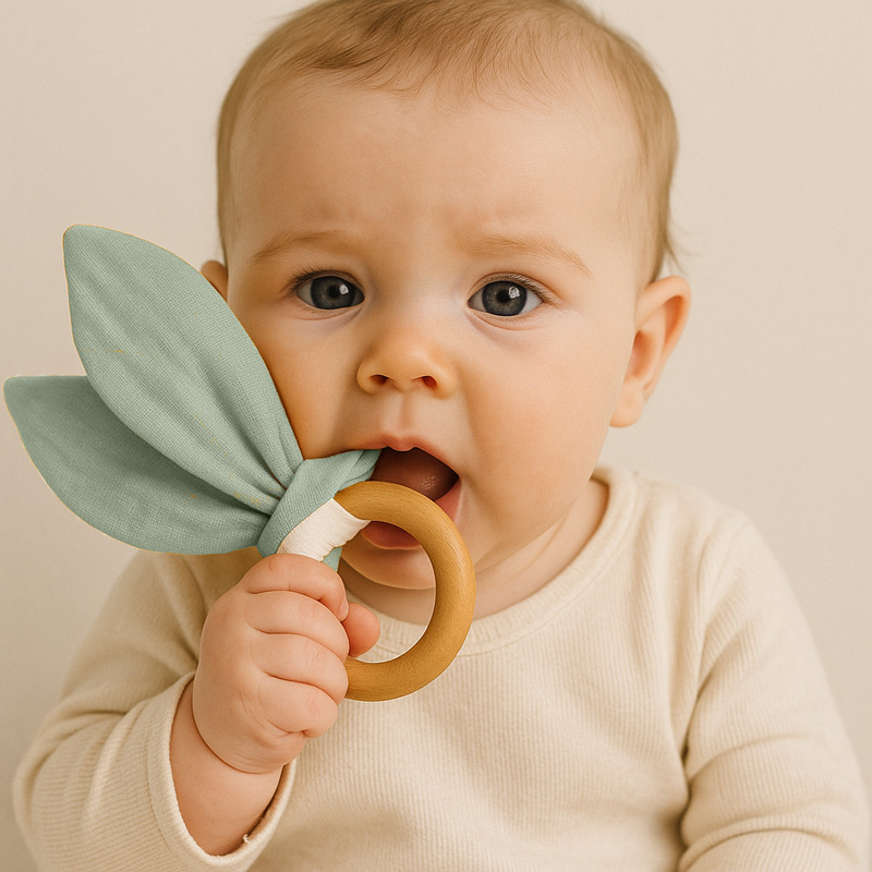 Anneau de Dentition en Coton Bio Vert – Image 4