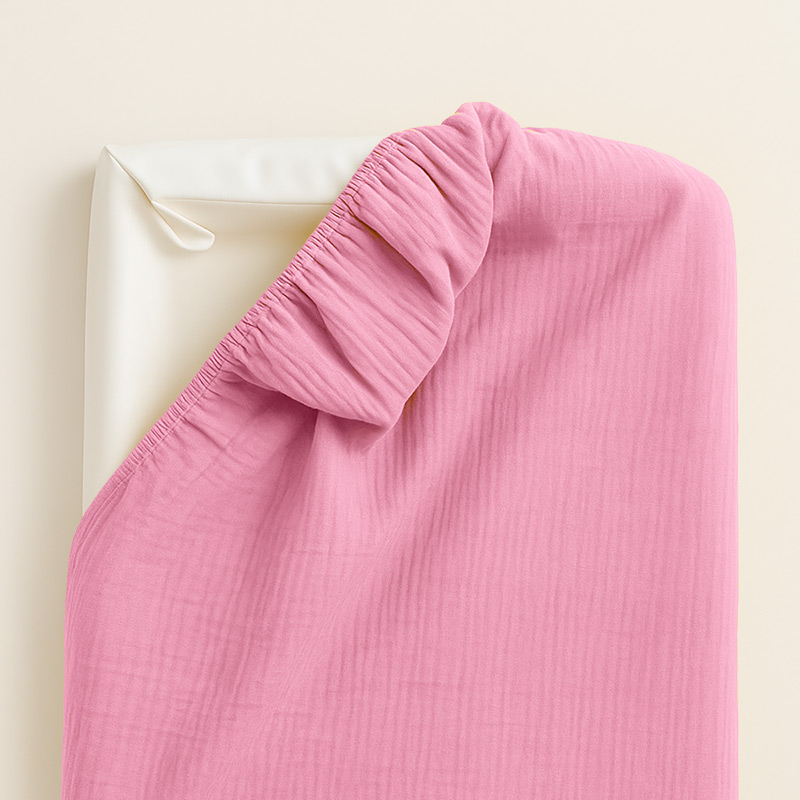 Housse de Matelas à Langer en Coton Bio Rose – Image 3